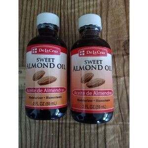 De La Cruz Sweet Almond Oil, Expeller-Pressed, non-GMO,2FL OZ (2pack) (SKU151)